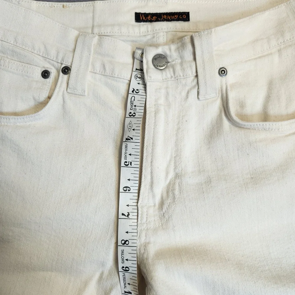 Nudie Jeans Co. Lean Dean Ecru Beach Slim Fit Organic Denim W28 L30 28x30 Cream